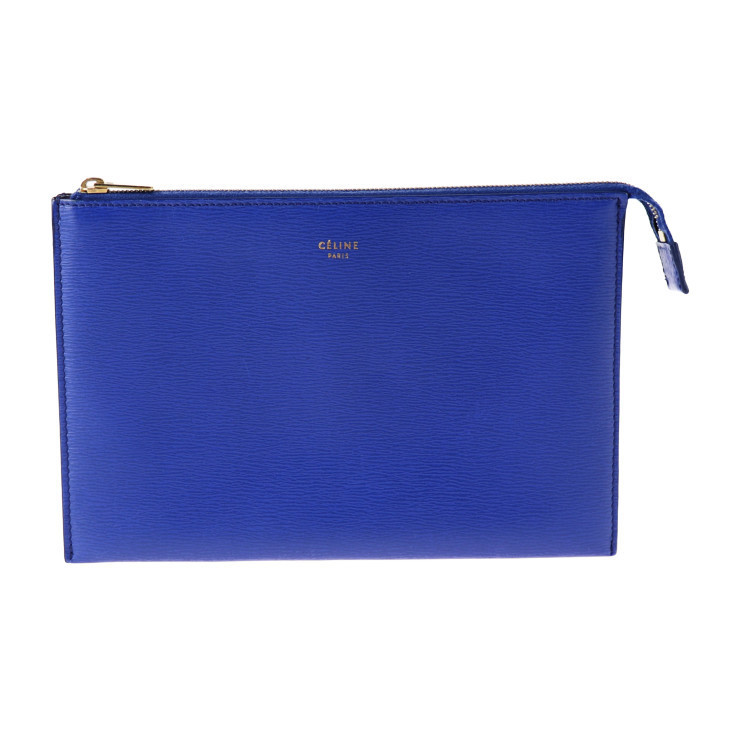 Celine Trio Leather Pouch Blue